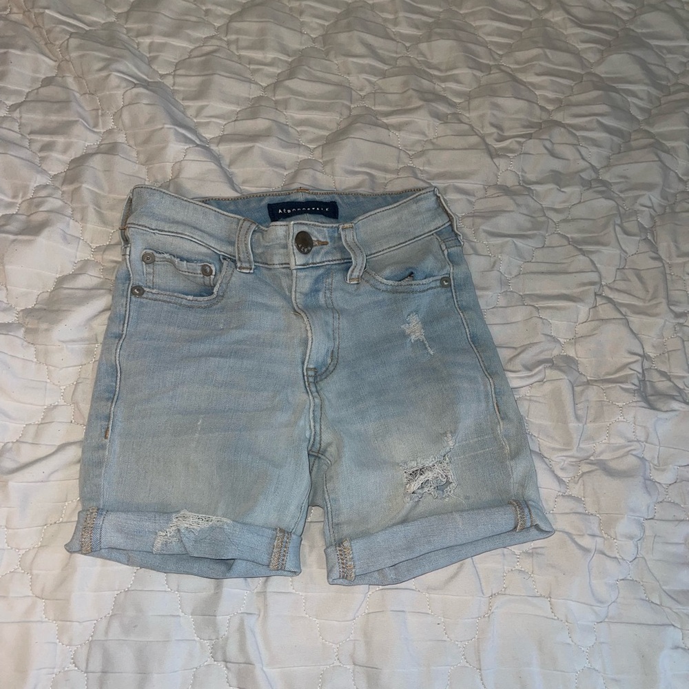 Aeropostale Blue Jean Shorts Distressed Cuffed